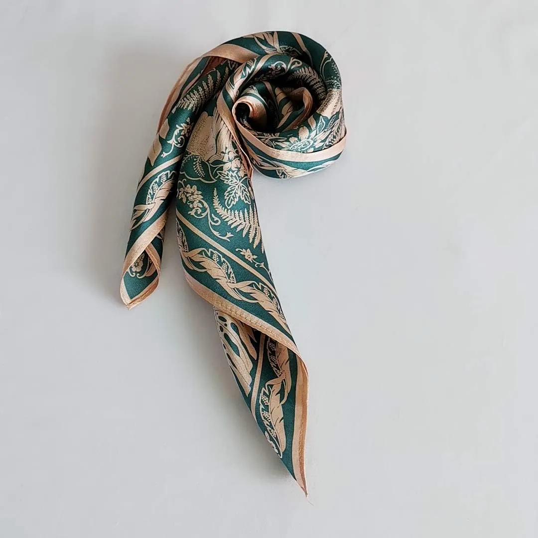 100% Mulberry Silk Scarfs for Women-Lightweight Square Satin Head Scarf-Small Silk Hair Scarf for Sleeping 21"x21"