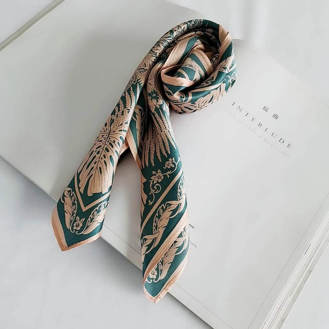 100% Mulberry Silk Scarfs for Women-Lightweight Square Satin Head Scarf-Small Silk Hair Scarf for Sleeping 21"x21"