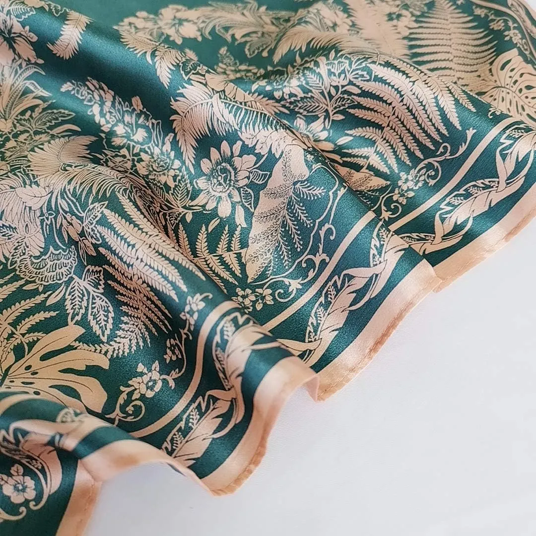 100% Mulberry Silk Scarfs for Women-Lightweight Square Satin Head Scarf-Small Silk Hair Scarf for Sleeping 21"x21"