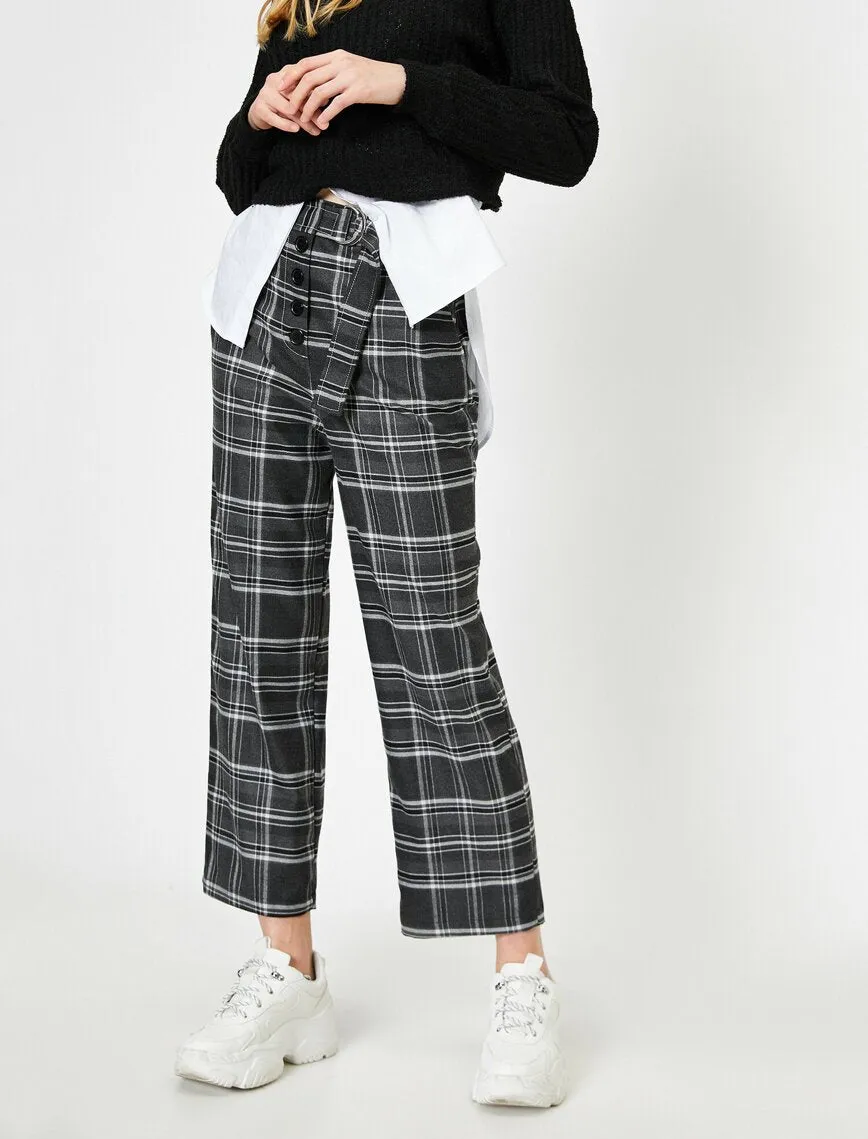 16355 Black Check Trousers