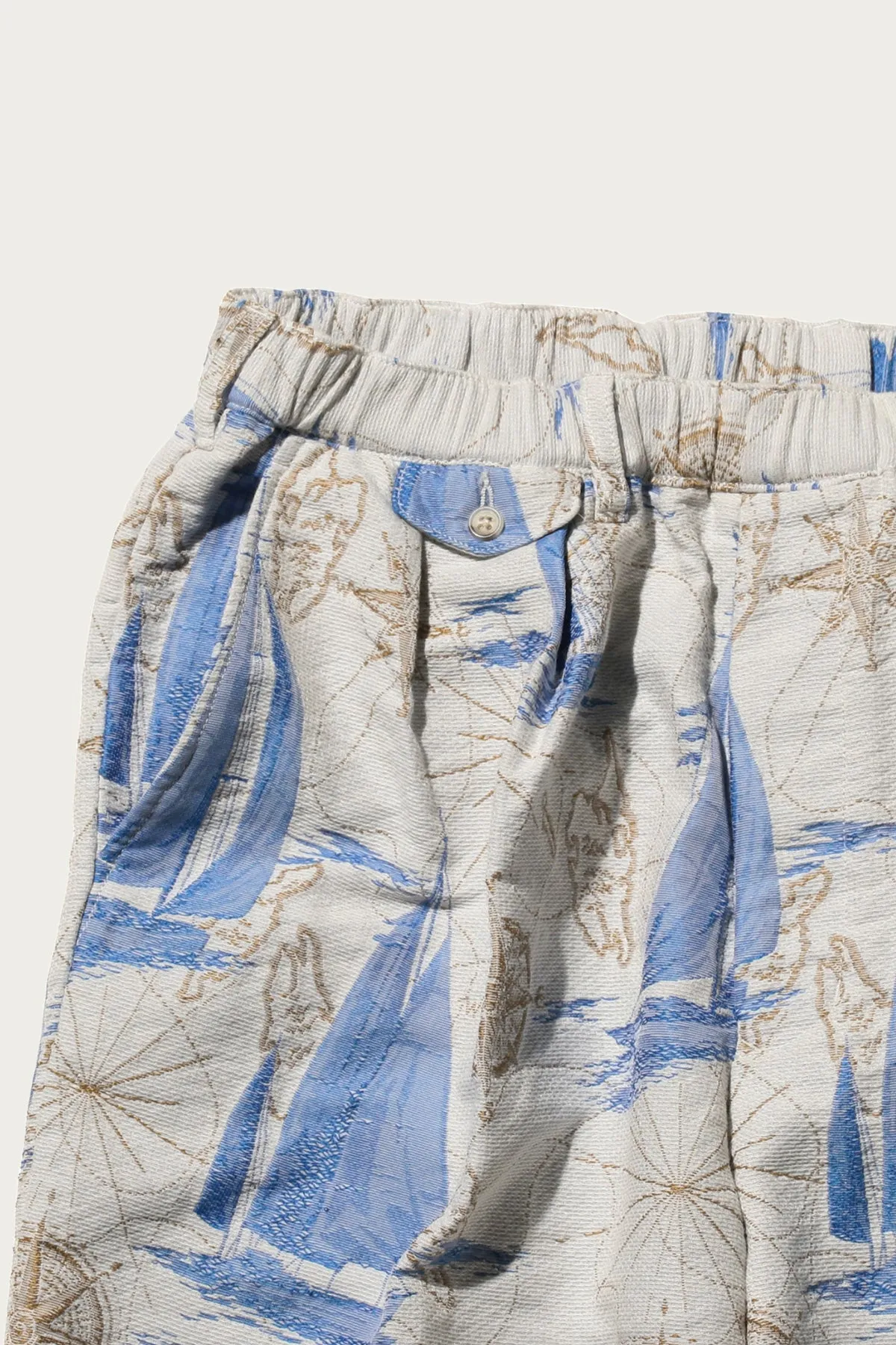 2 Pleats Relax Trousers Yacht Jacquard - Yacht