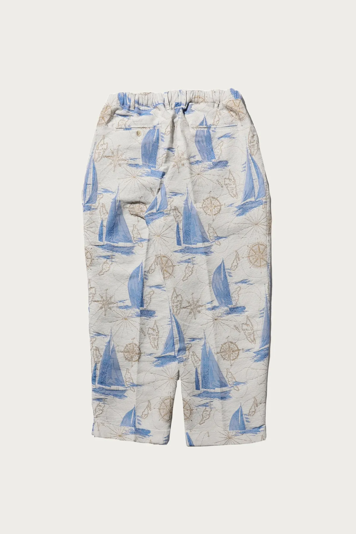 2 Pleats Relax Trousers Yacht Jacquard - Yacht