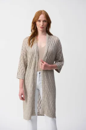 251929 Pointelle Long Line Cardigan