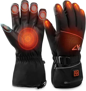 AKASO Heated Gloves for Men Women, Electric Heated Ski Gloves with 3 Heating Modes, Thermal Insulation Winter with Rechargeable Battery-Overheating Protection- Best Gift