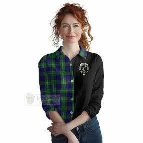 Alexander Tartan Women's Casual Shirt with Family Crest and Half Of Me Style