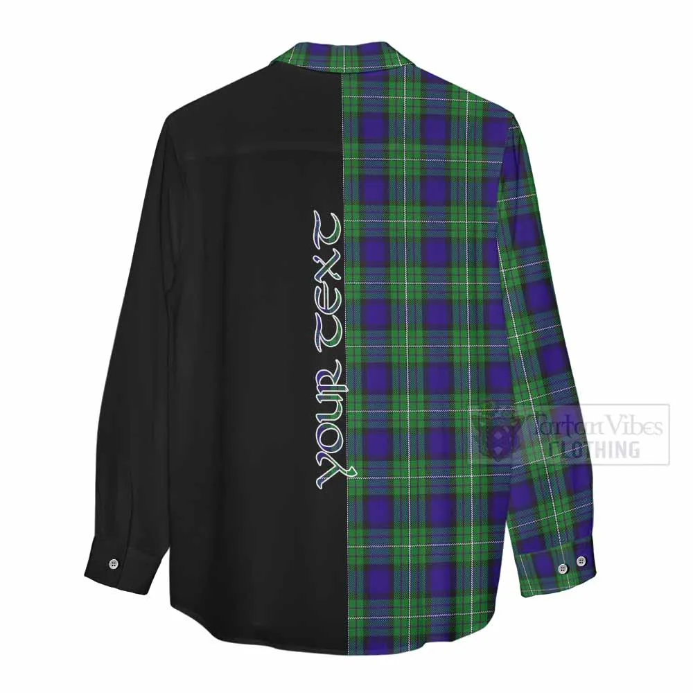 Alexander Tartan Women's Casual Shirt with Family Crest and Half Of Me Style