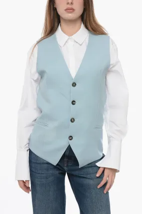 Ami Alexandre Mattiussi Virgin Wool Vest with Oversized Fit