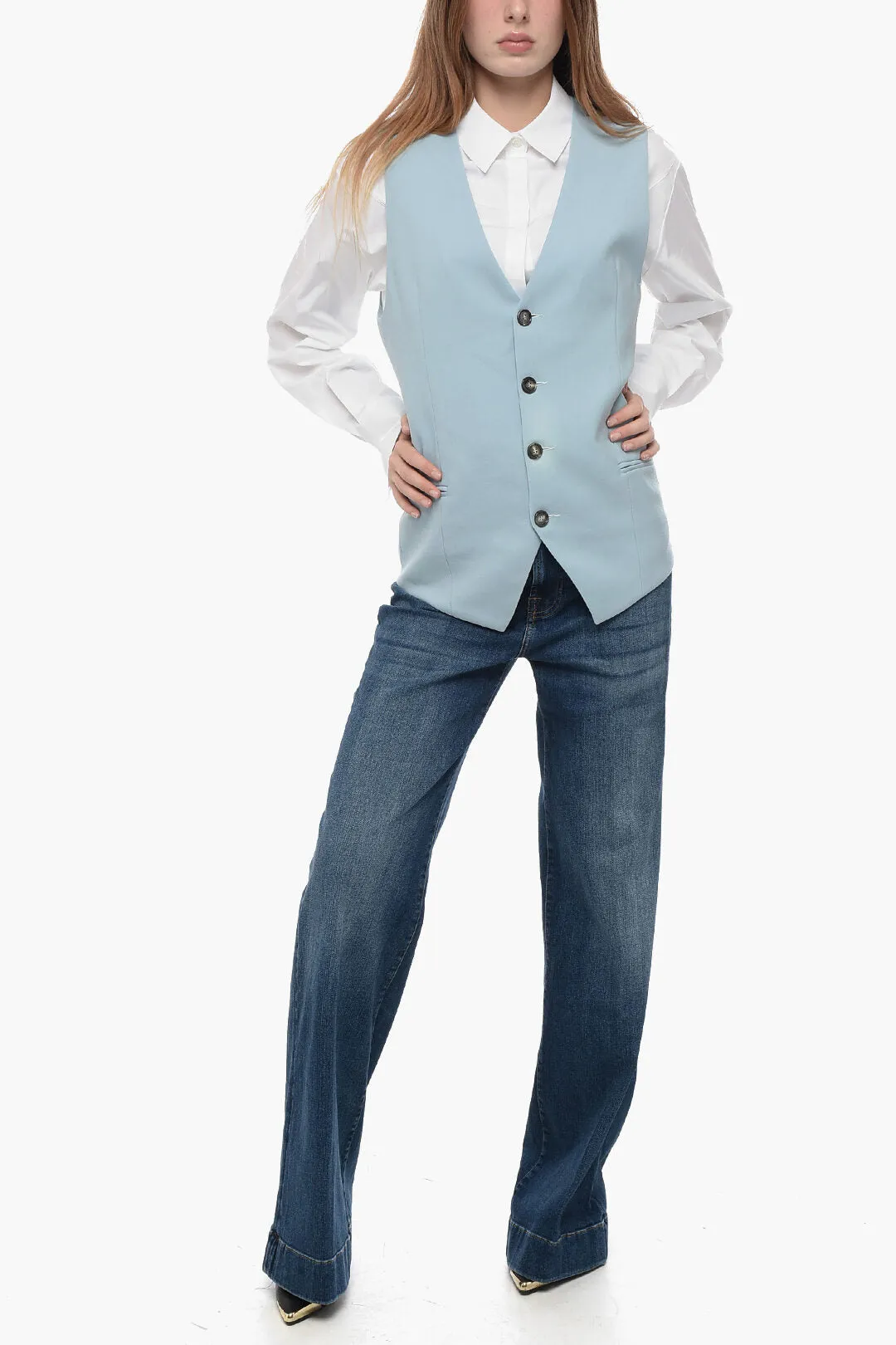 Ami Alexandre Mattiussi Virgin Wool Vest with Oversized Fit