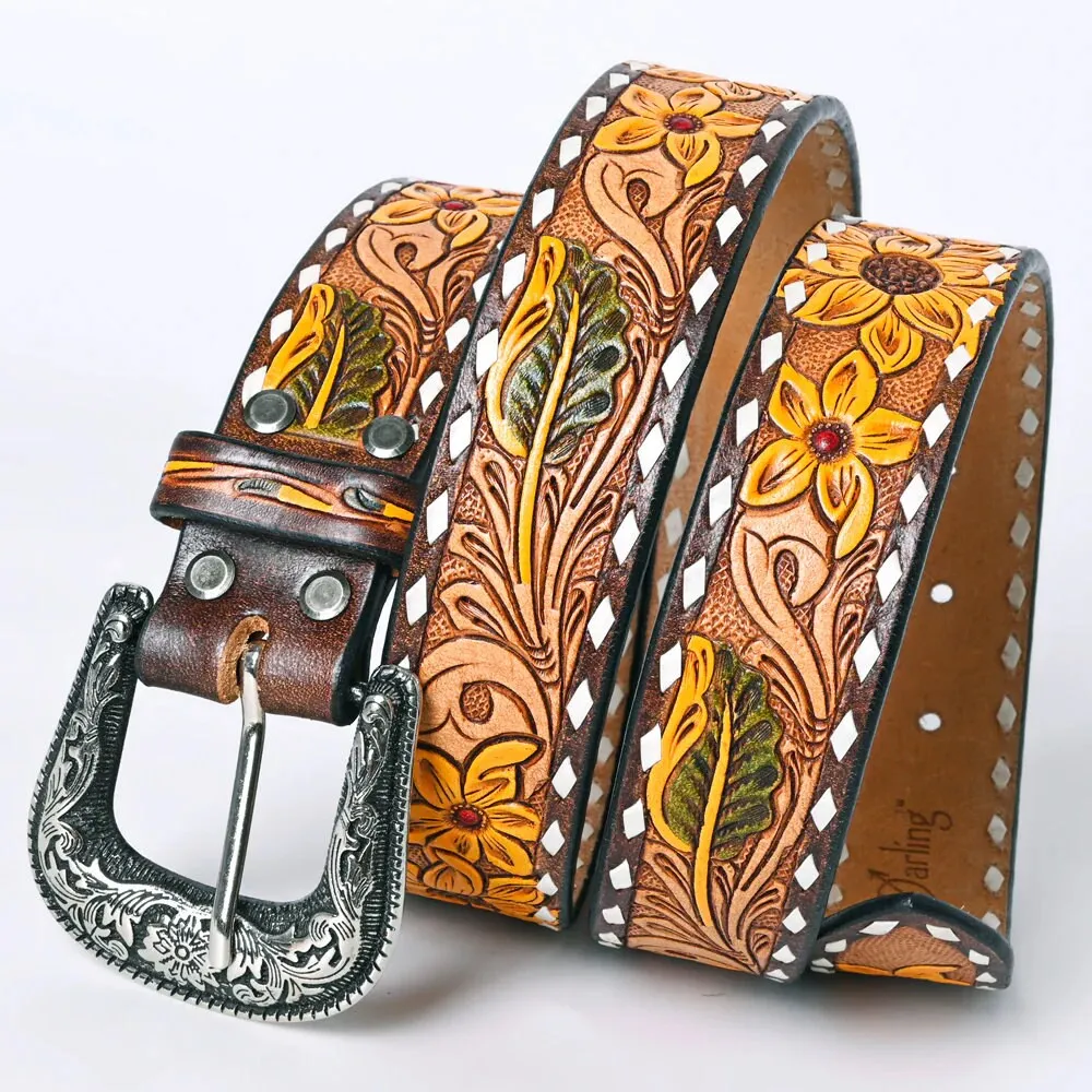 Ashville Hand Tooled Leather Belt