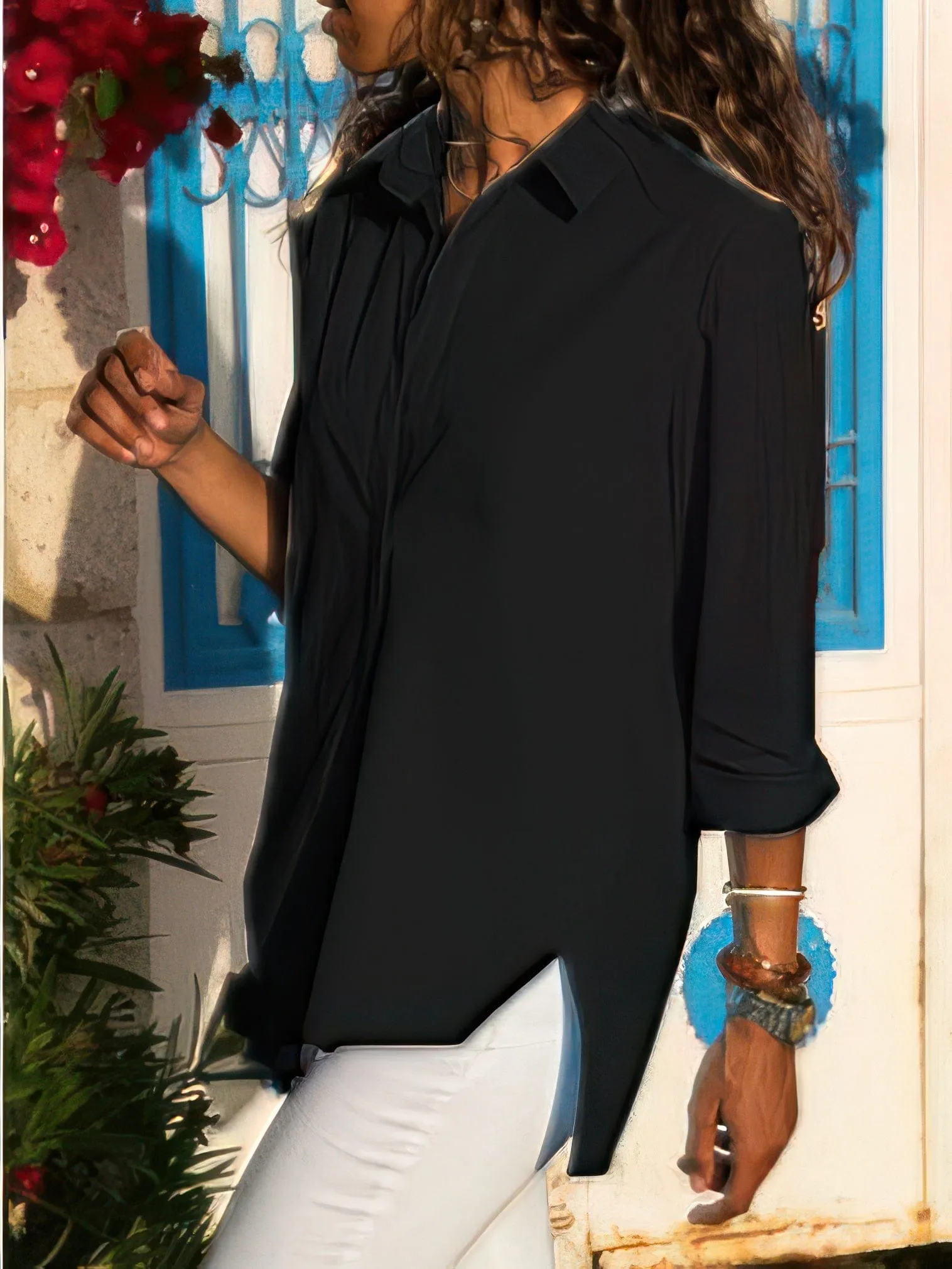 Asymmetrical Collared Shirt