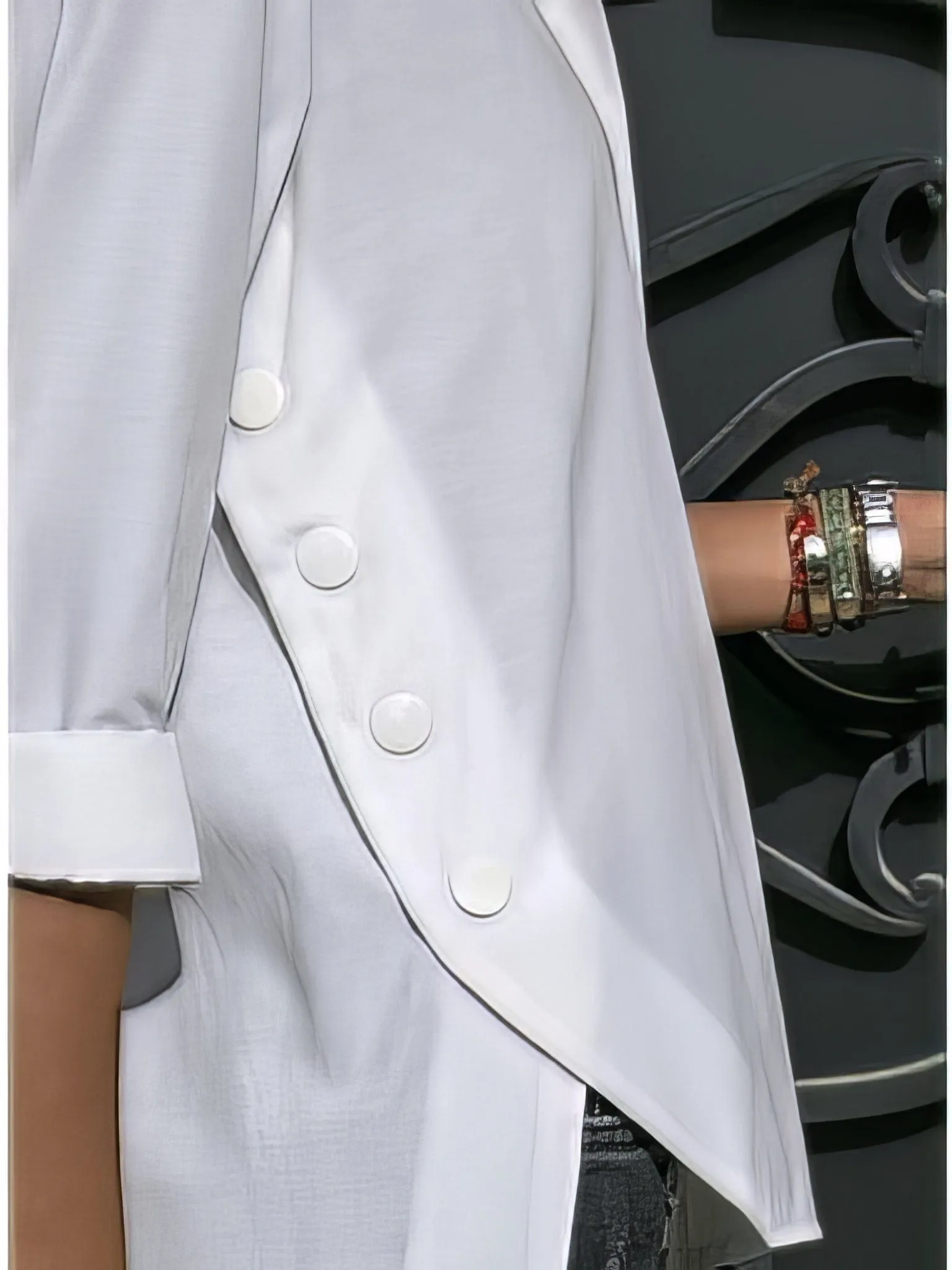 Asymmetrical Collared Shirt