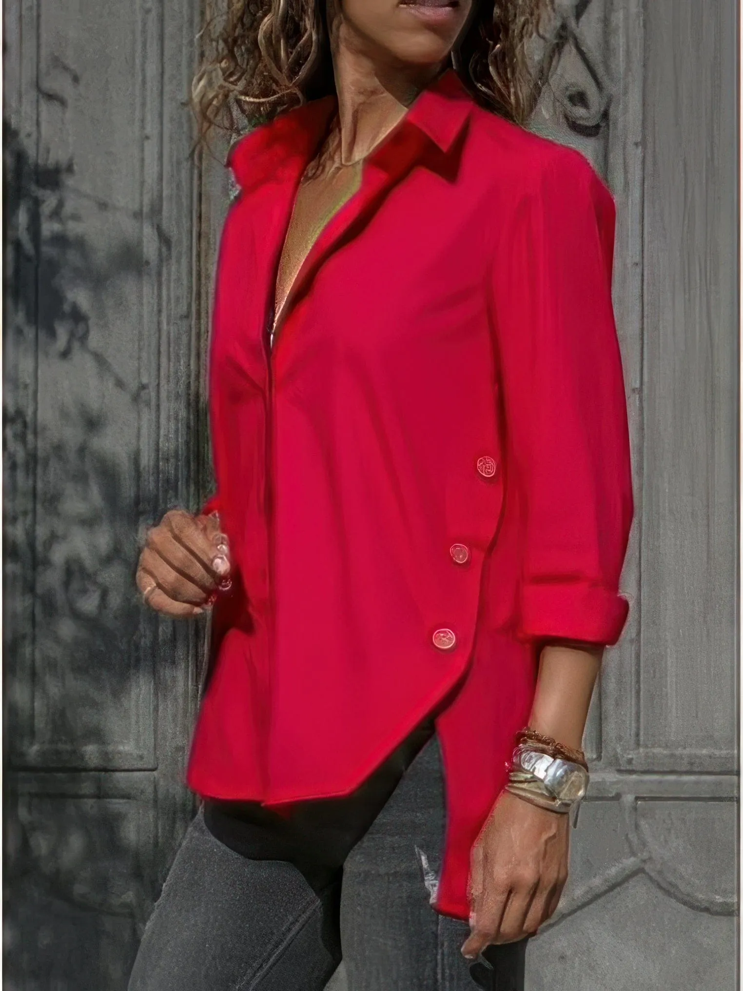 Asymmetrical Collared Shirt