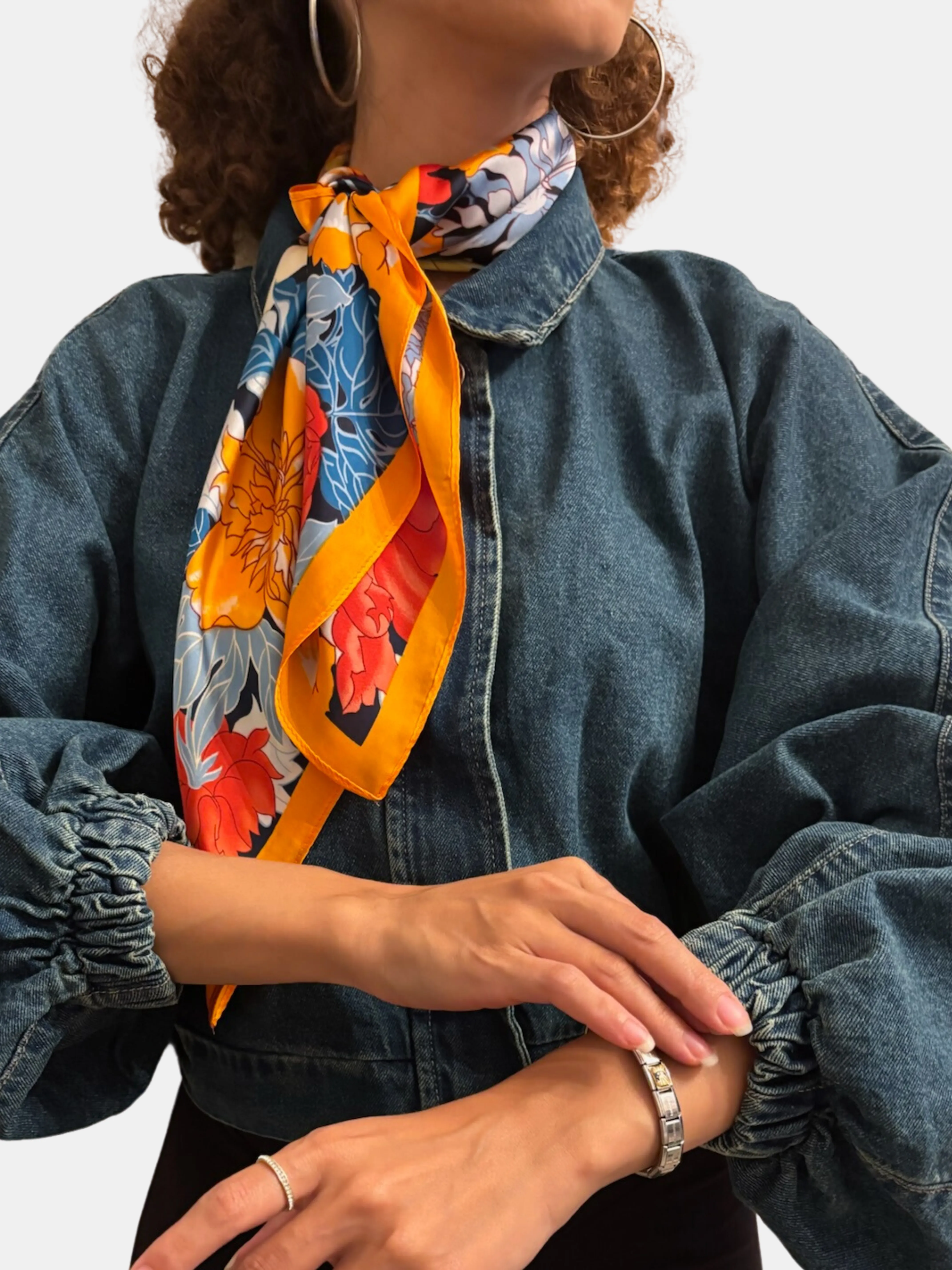 Autumn Harvest Bloom Silk Scarf