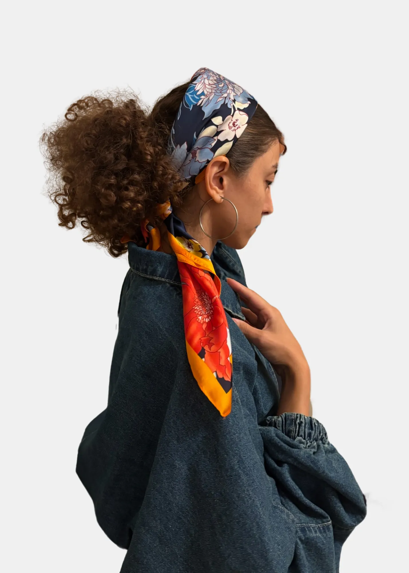 Autumn Harvest Bloom Silk Scarf