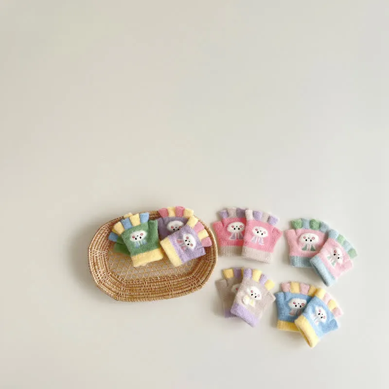 Baby Newborn Bunny Multicolor Fleece Gloves