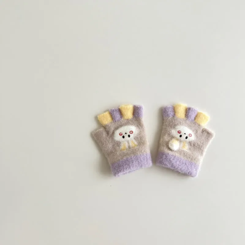 Baby Newborn Bunny Multicolor Fleece Gloves