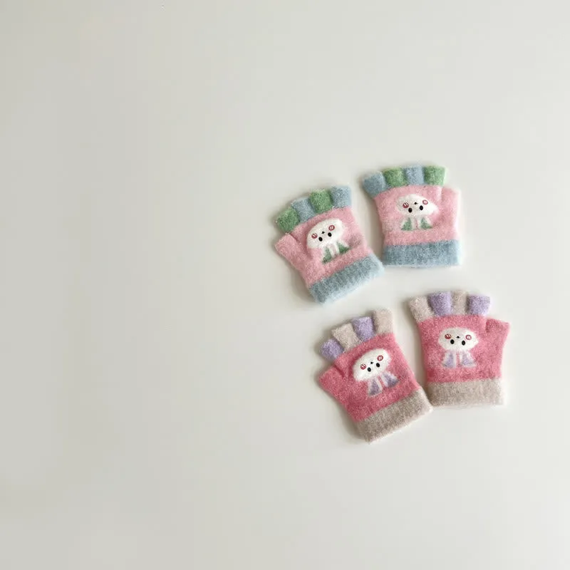 Baby Newborn Bunny Multicolor Fleece Gloves