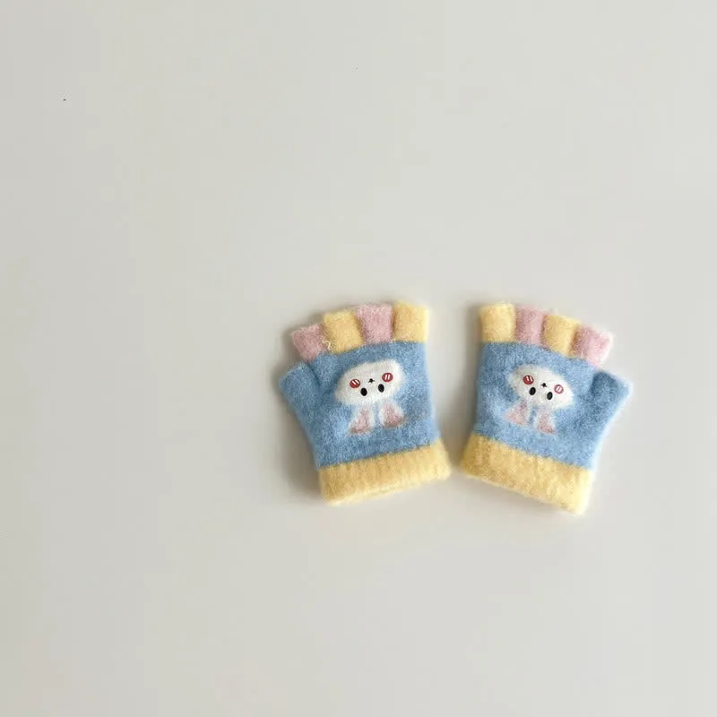 Baby Newborn Bunny Multicolor Fleece Gloves
