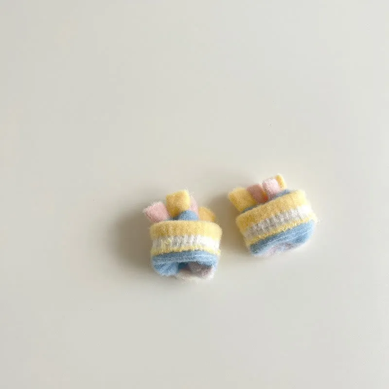Baby Newborn Bunny Multicolor Fleece Gloves