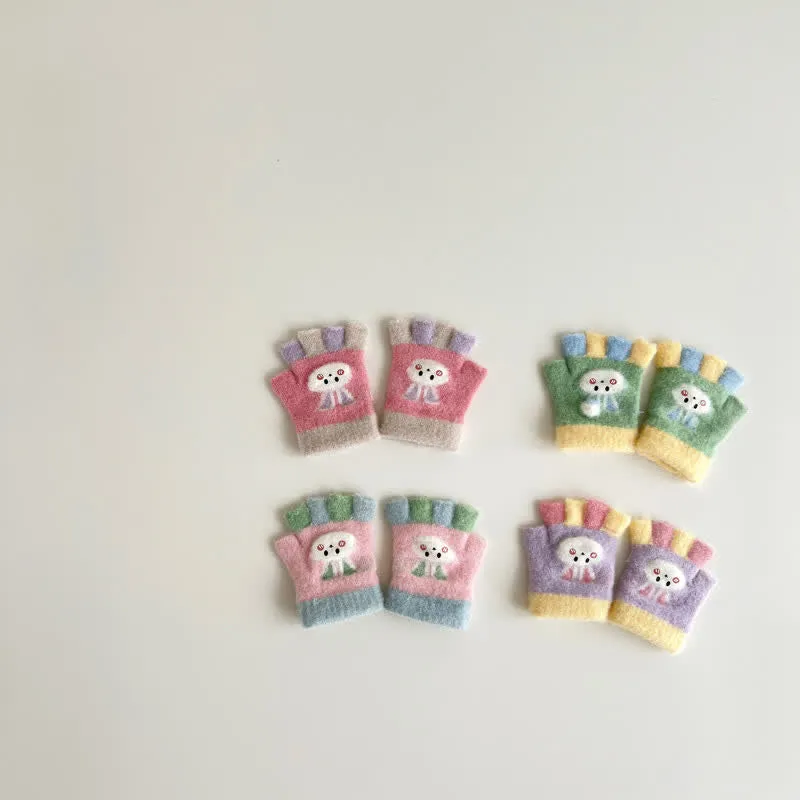 Baby Newborn Bunny Multicolor Fleece Gloves