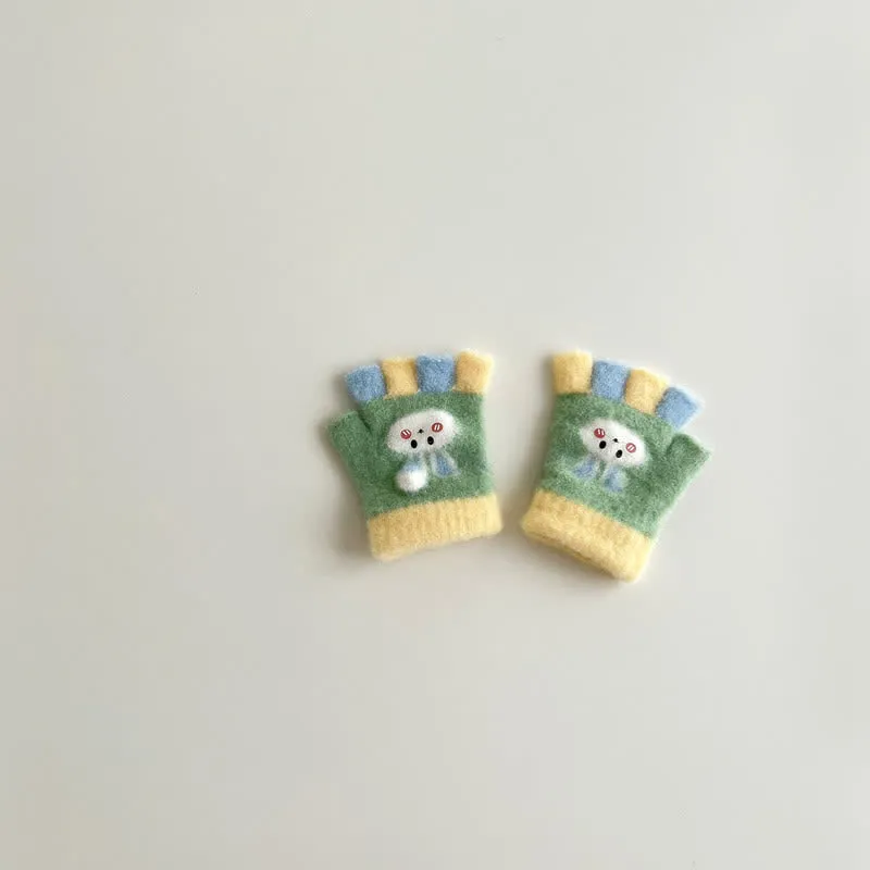 Baby Newborn Bunny Multicolor Fleece Gloves