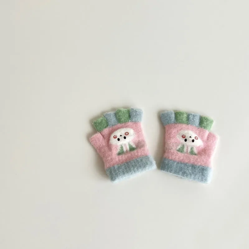 Baby Newborn Bunny Multicolor Fleece Gloves