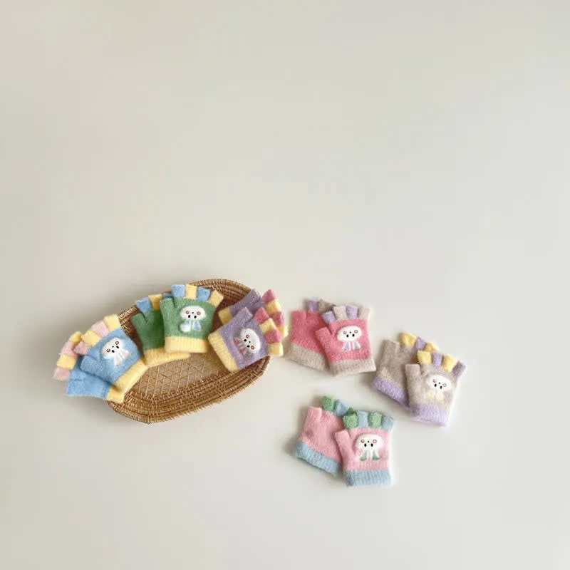 Baby Newborn Bunny Multicolor Fleece Gloves