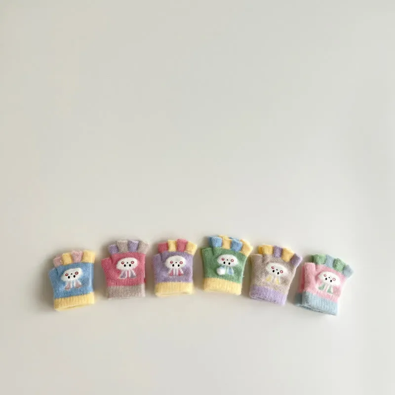 Baby Newborn Bunny Multicolor Fleece Gloves