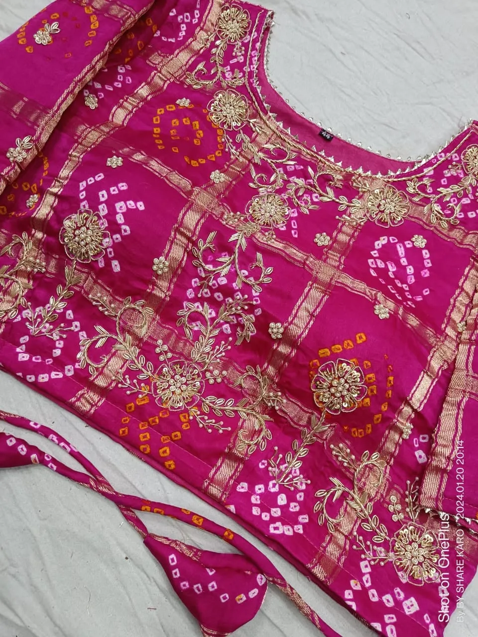 Beautiful Designer Gaji Silk Gharchola Bandhej Blouse