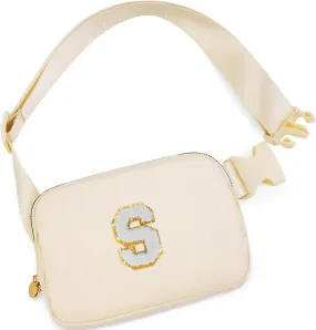 Belt Bag Fanny Pack Crossbody Bags with Initials Cute Stuff Birthday Gifts for Teenager Girls Trendy Stuff for Teens - White S,Khaki Bag