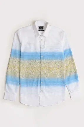 Blue Horizon Paisley Casual Shirt