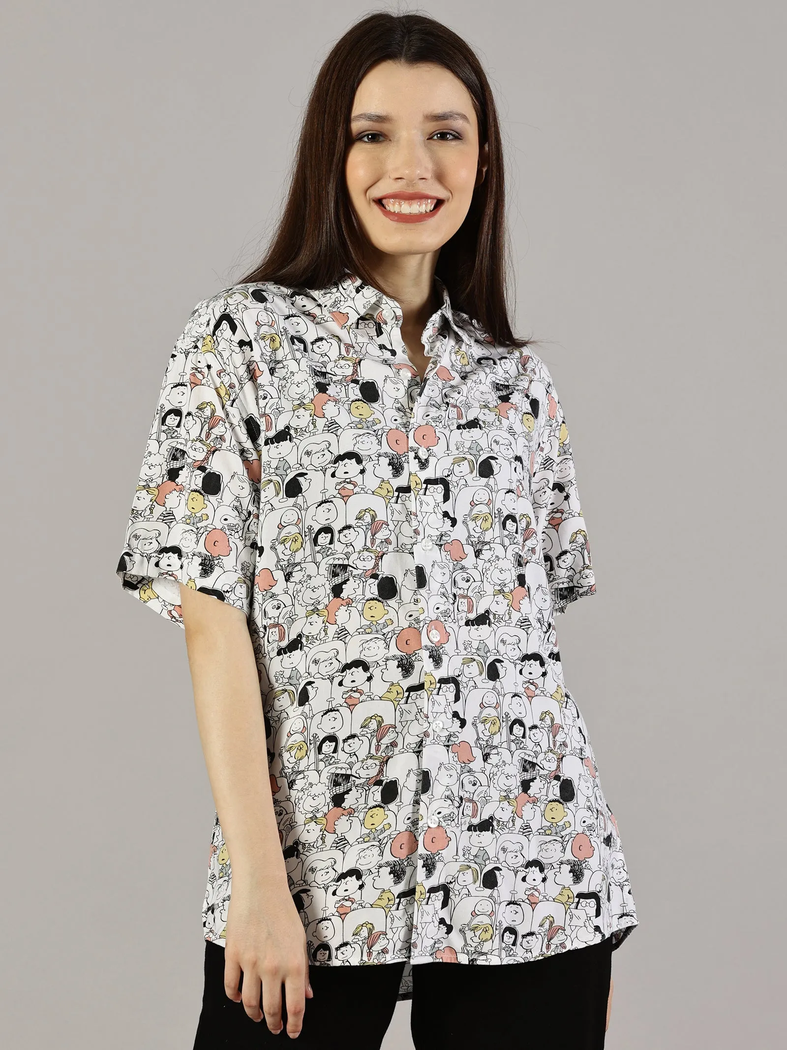 Comic Craze Half-Sleeve Oversized Shirt