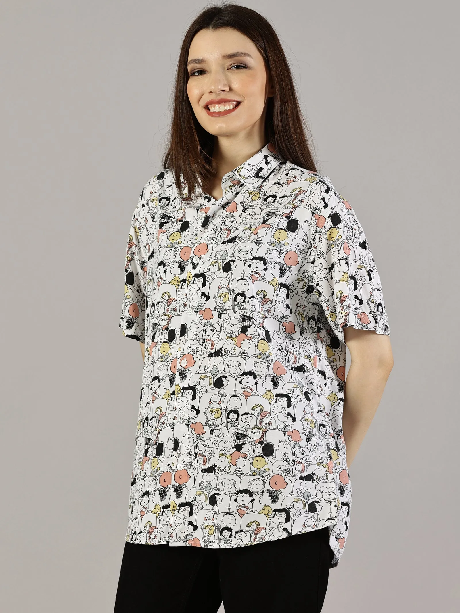Comic Craze Half-Sleeve Oversized Shirt