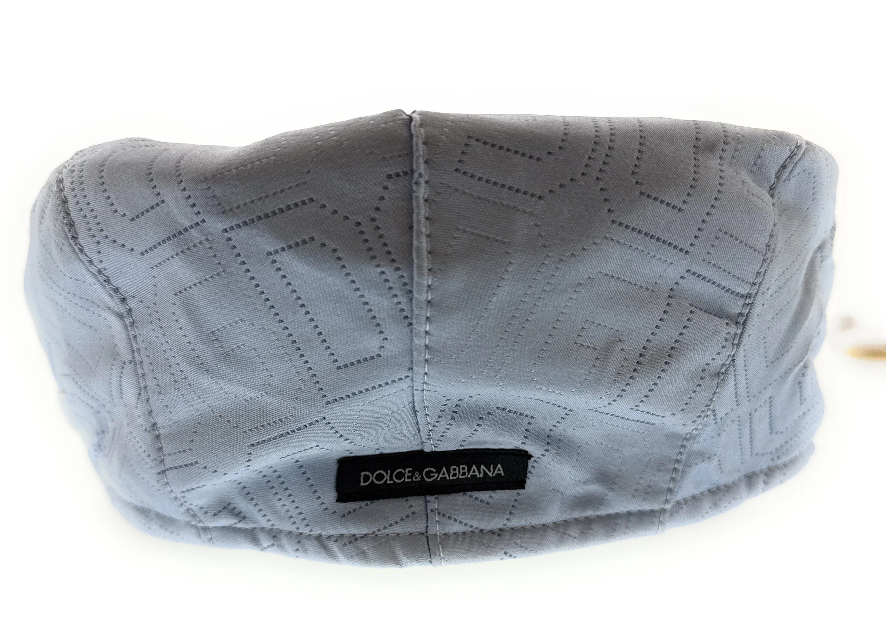 Dolce & Gabbana Light Blue Silk Flat Cap-Adult L