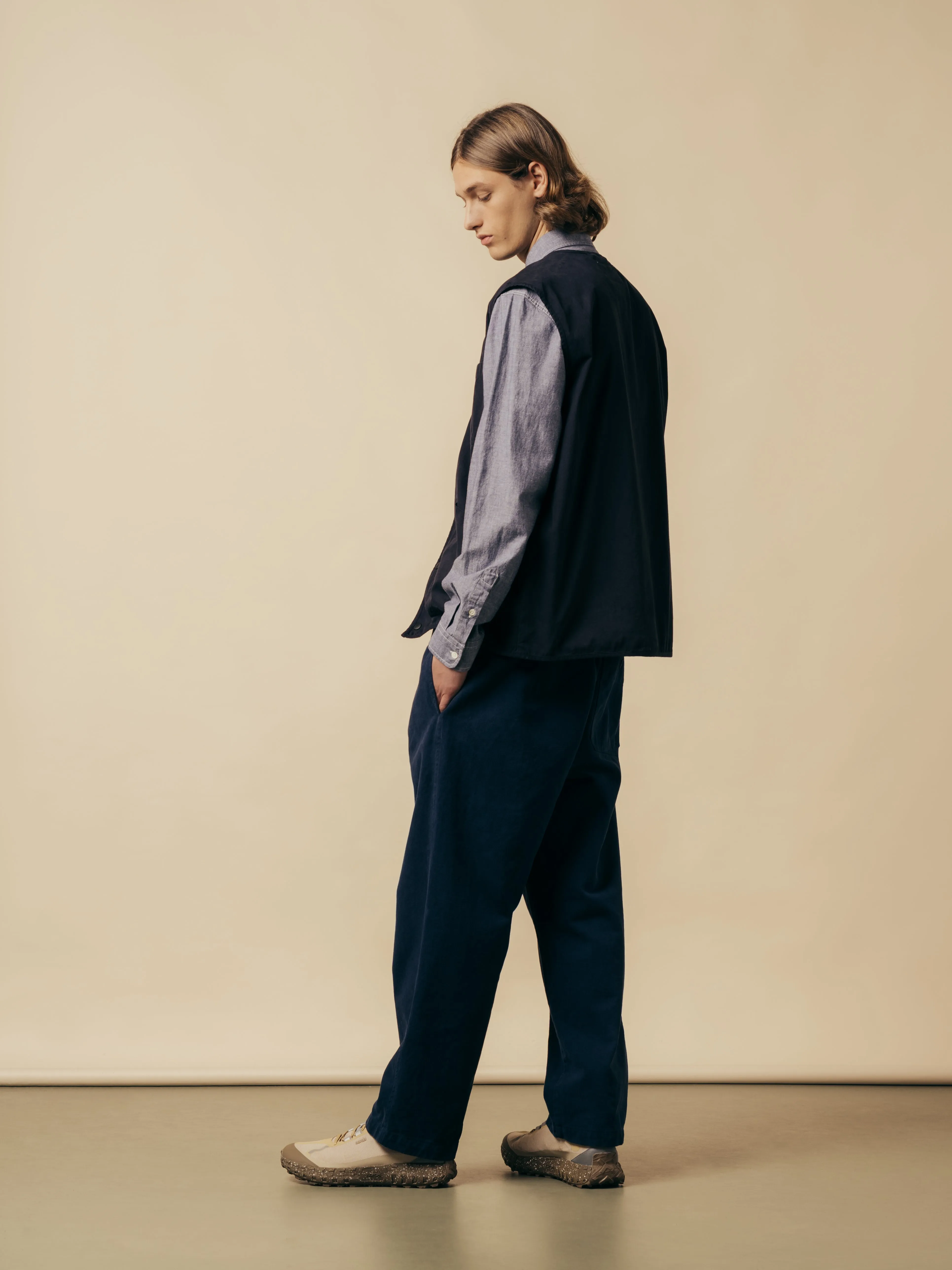 Doune Pant In Navy Cotton Twill