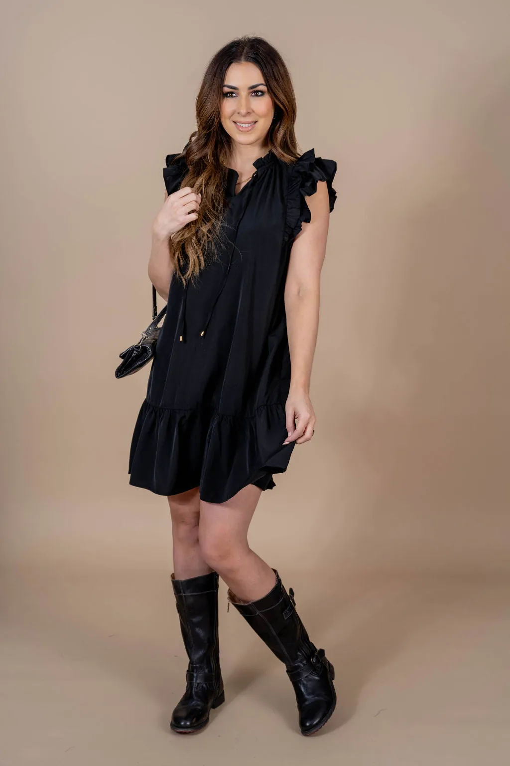 Dual Flutter Trim Dress