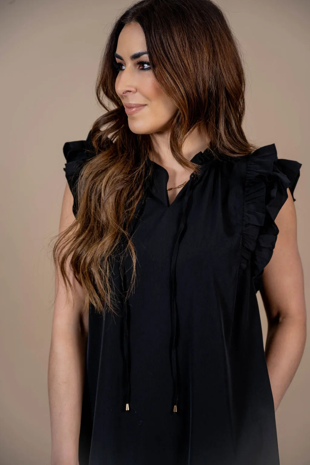 Dual Flutter Trim Dress