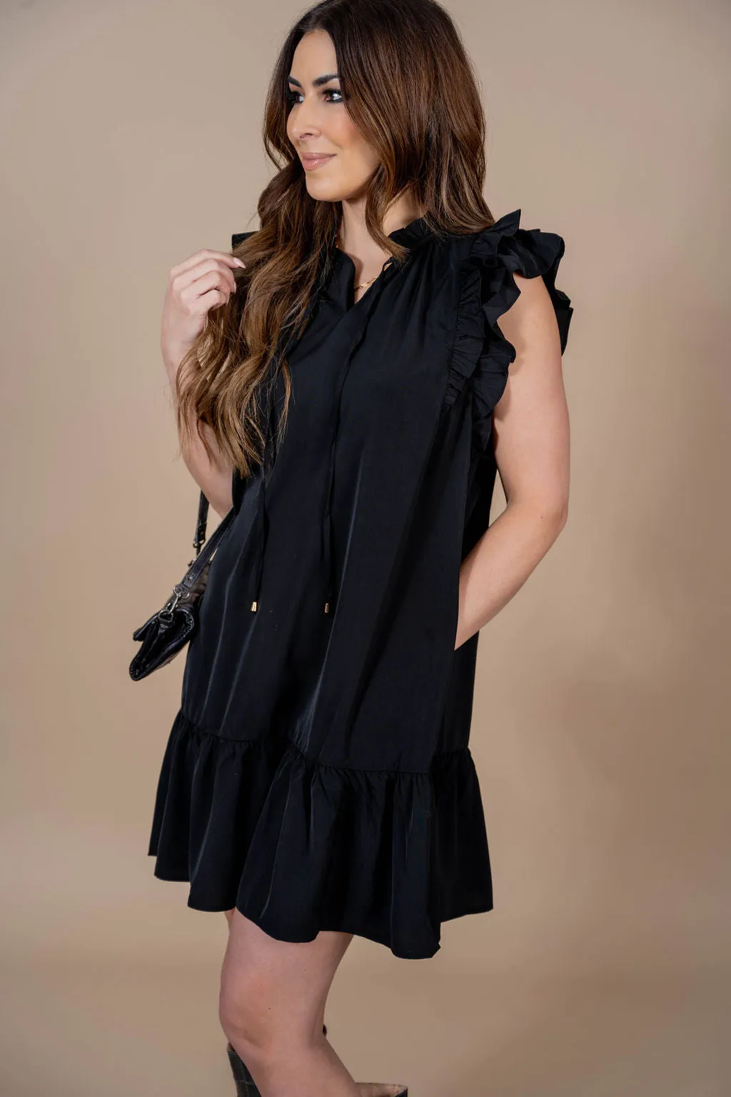 Dual Flutter Trim Dress