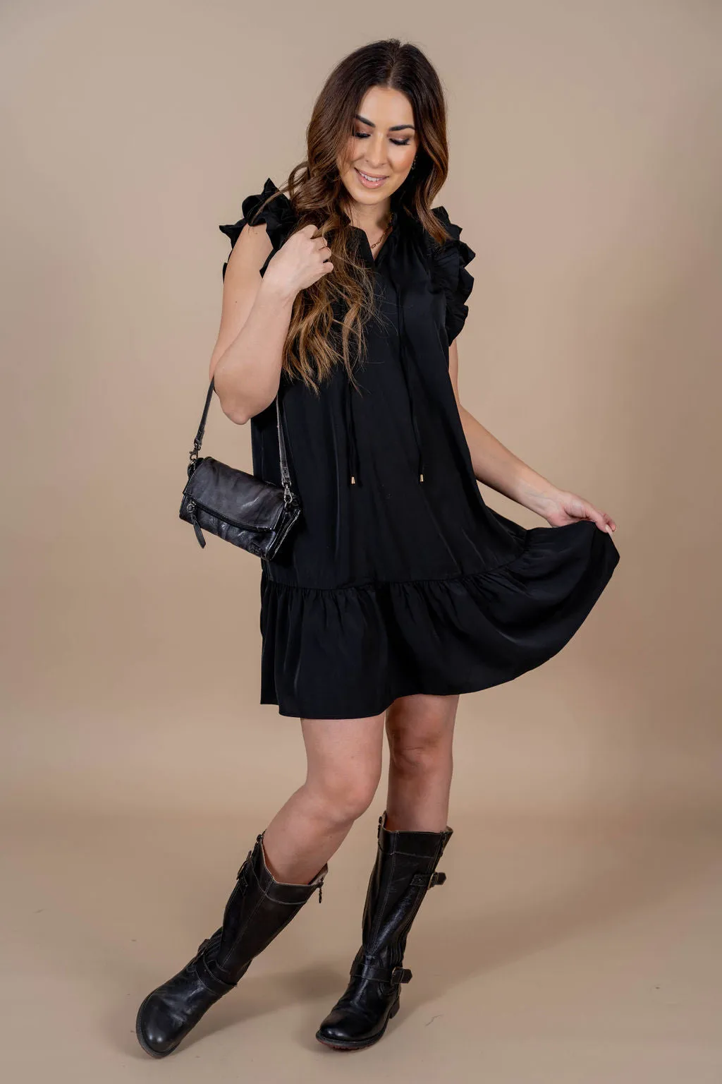 Dual Flutter Trim Dress