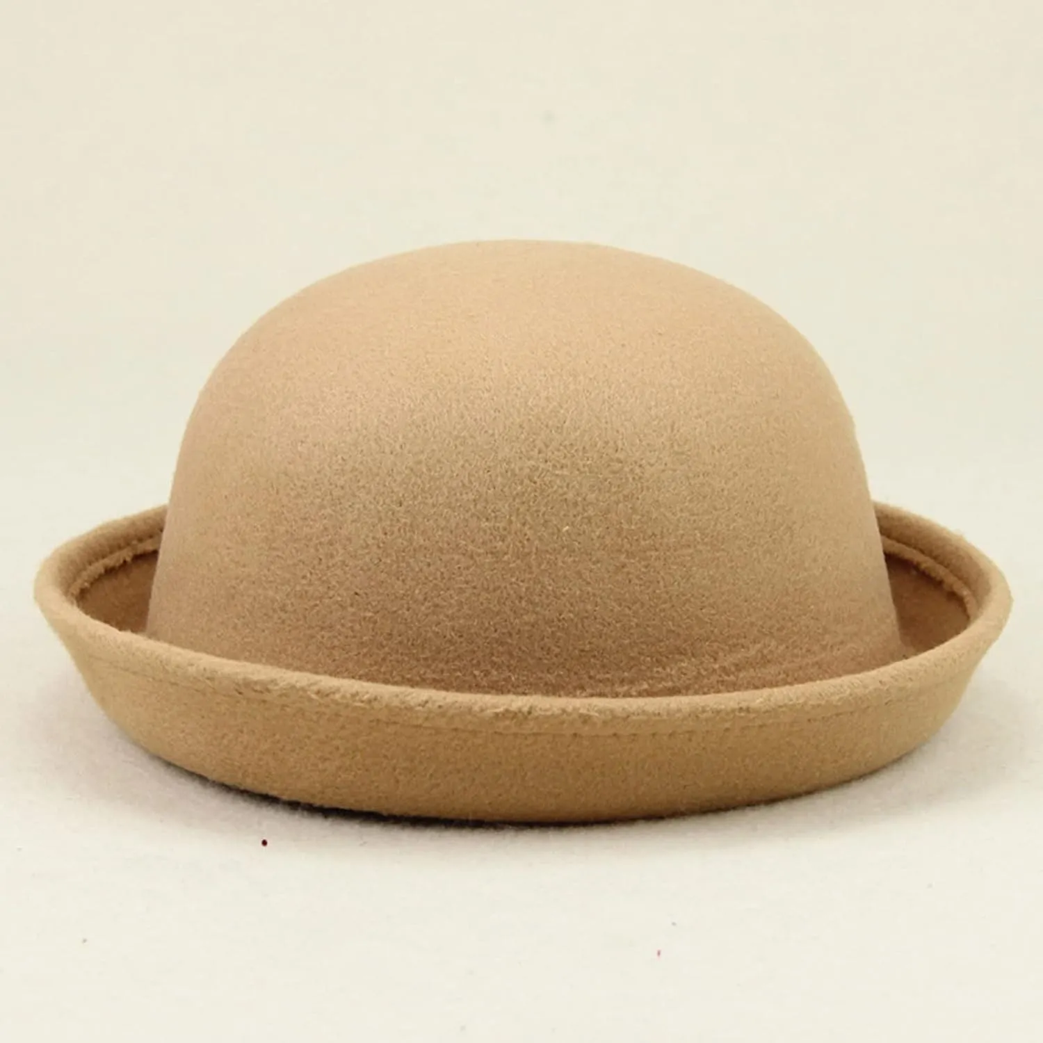 Elegant Adults Solid Hat Roll Up Brim Panama Bowler Hat Bucket Hat Mens Womens Classic Wool Round Men's Sun Hat