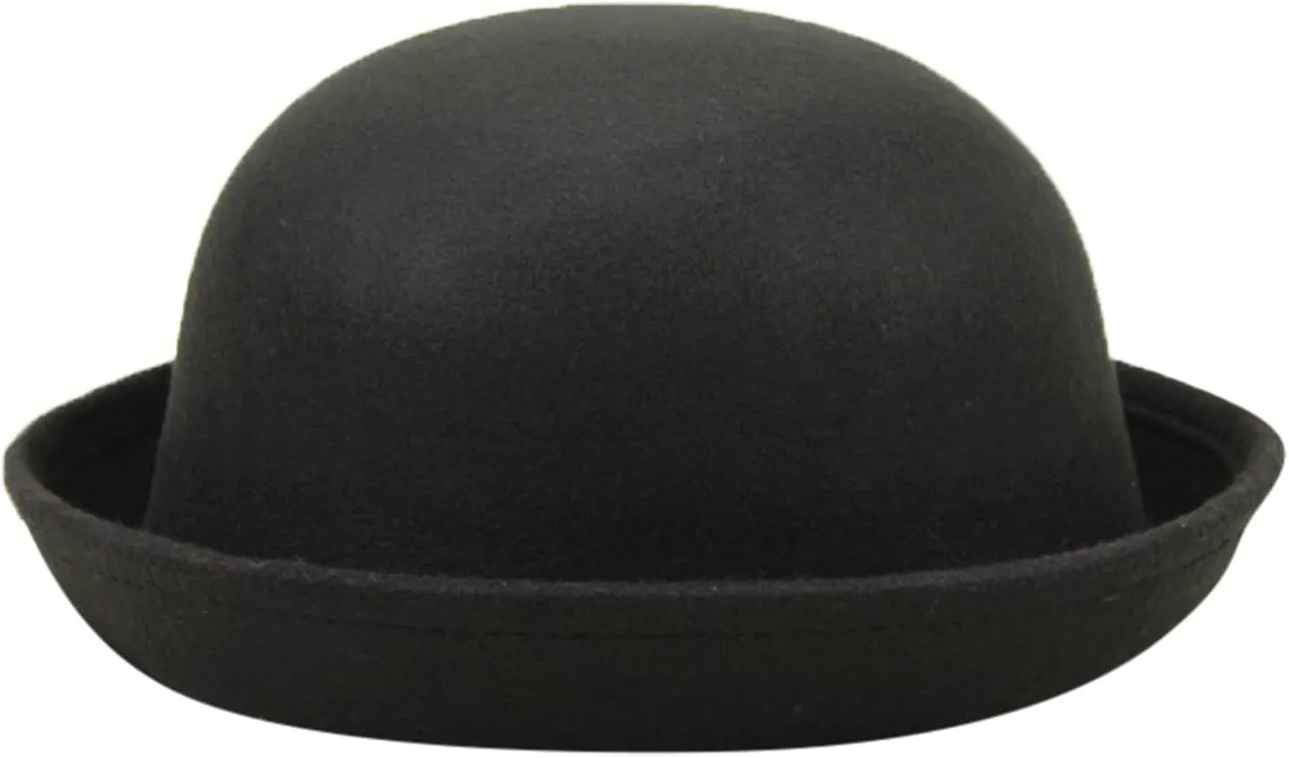 Elegant Adults Solid Hat Roll Up Brim Panama Bowler Hat Bucket Hat Mens Womens Classic Wool Round Men's Sun Hat