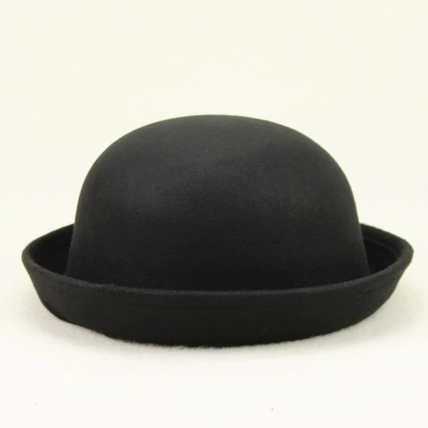 Elegant Adults Solid Hat Roll Up Brim Panama Bowler Hat Bucket Hat Mens Womens Classic Wool Round Men's Sun Hat