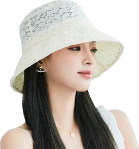 Elegant Bucket Hats for Women Lace Sun Hats for Women French Fishing Hats Wide Brim Beach Hat Slouchy Summer Hat Vacation