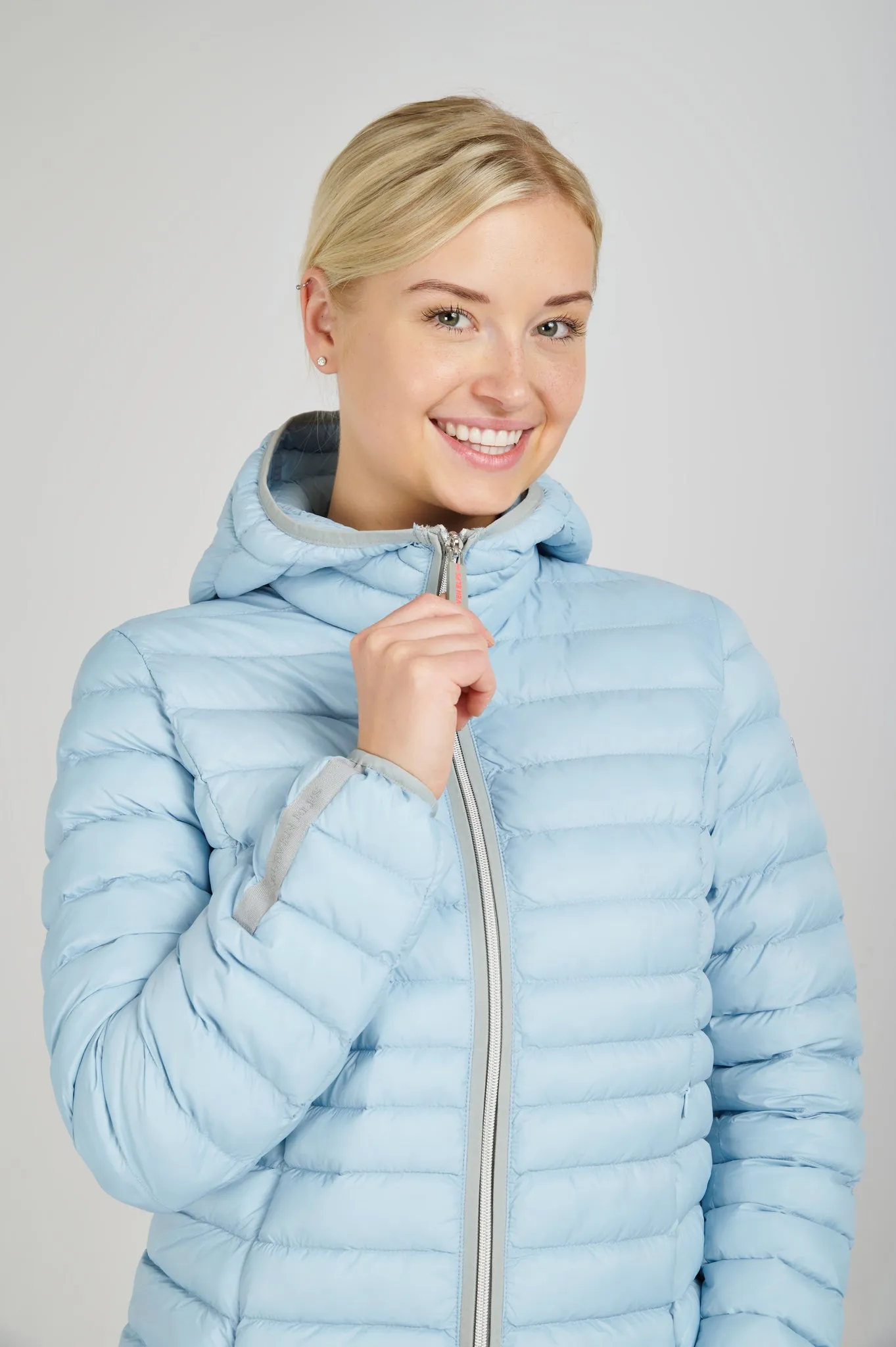 Elfy Vegan Down Short Jacket | Light Denim