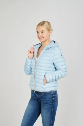 Elfy Vegan Down Short Jacket | Light Denim