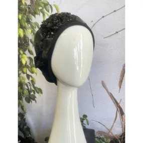 Embellished Hat - Size #2 Black/Gold Design