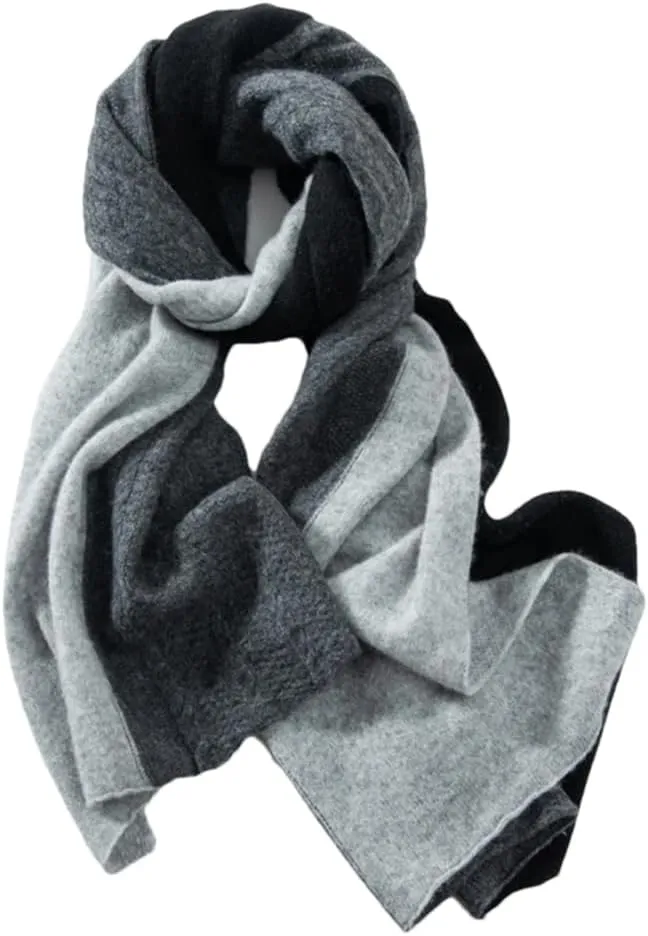 Fnfmrfmr Women Winter Cashmere Shawl Knitted Patchwork Twisted Striped Pattern Soft Warm Scarf Wrap