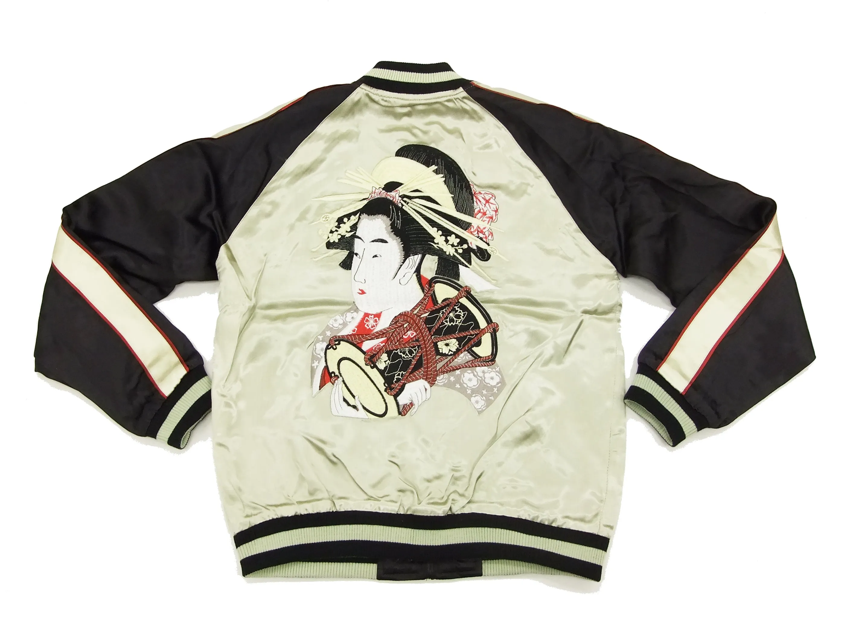 Hanatabi Gakudan Men's Japanese Souvenir Jacket Oiran Japanese Art Sukajan Script SSJ-000