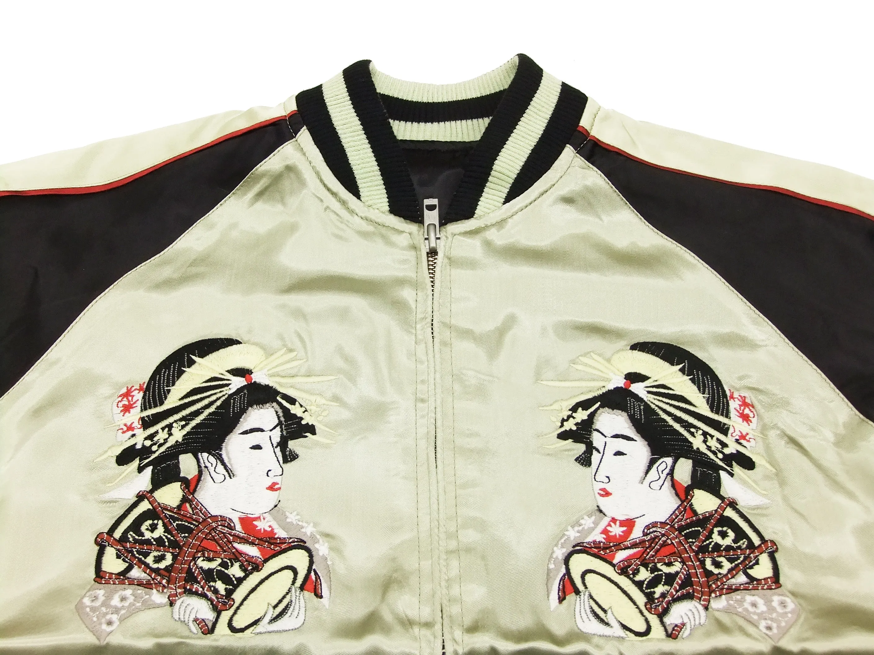 Hanatabi Gakudan Men's Japanese Souvenir Jacket Oiran Japanese Art Sukajan Script SSJ-000