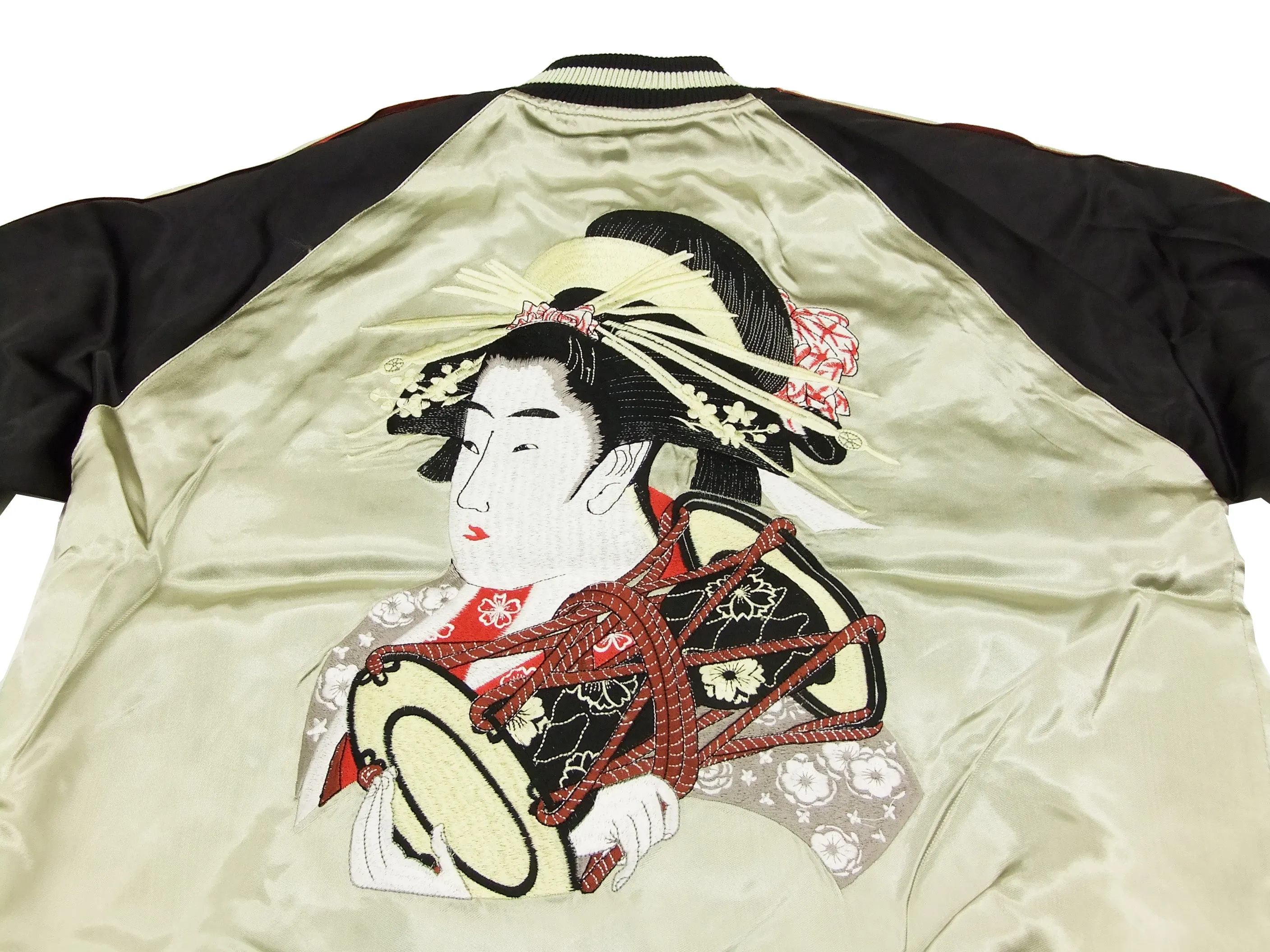 Hanatabi Gakudan Men's Japanese Souvenir Jacket Oiran Japanese Art Sukajan Script SSJ-000
